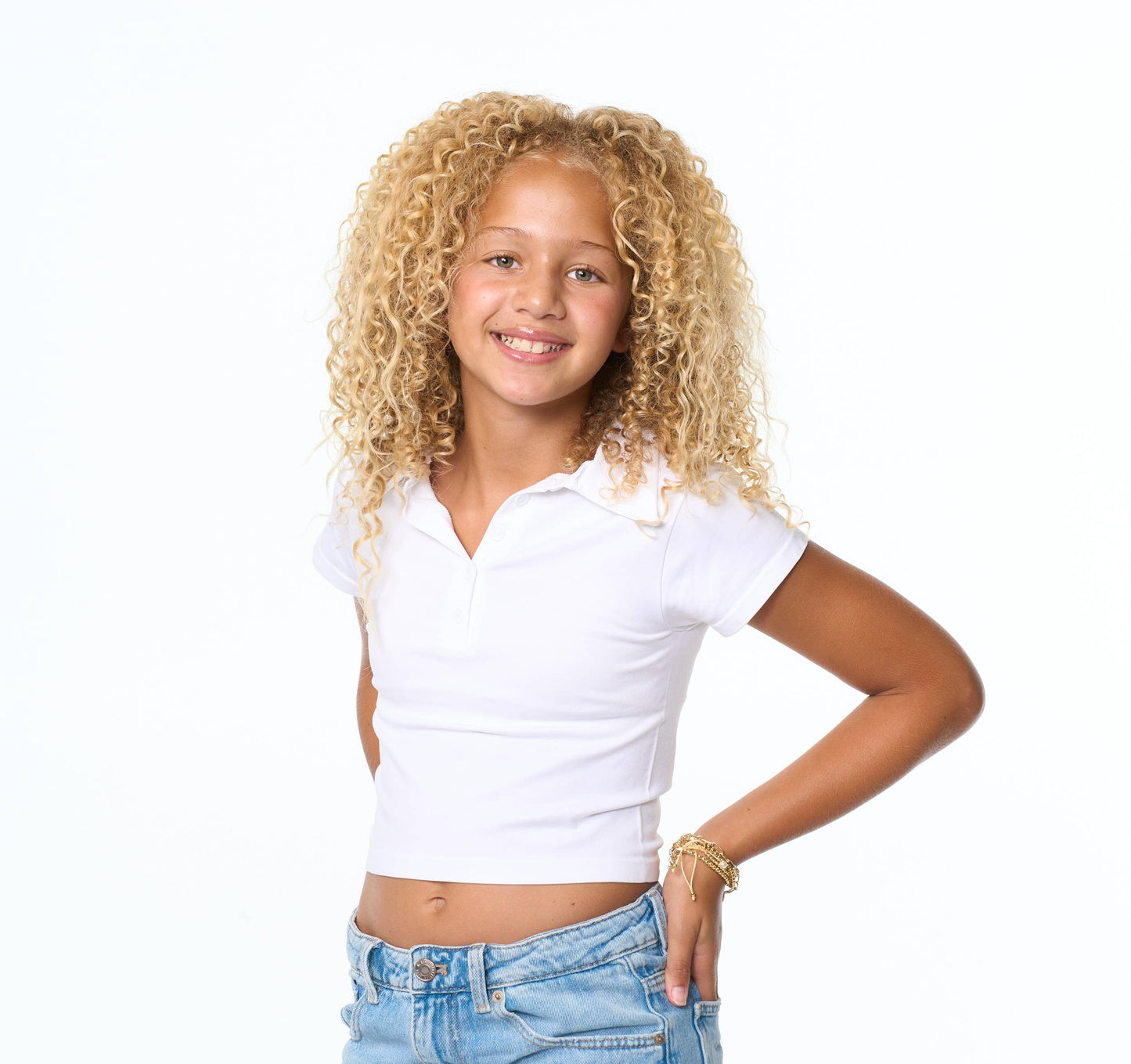 Short Sleeve Solid Ribbed Polo Shirt for Tweens
