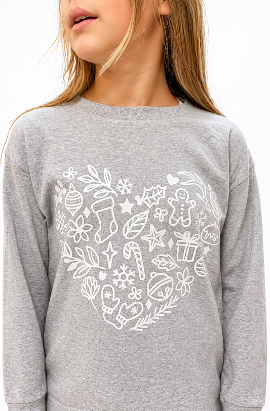 Christmas Heart Long Sleeve T-shirt