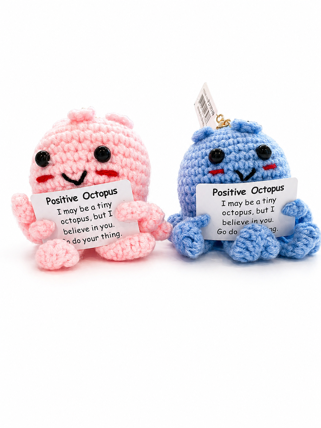 Positive Message Crochet Keyring