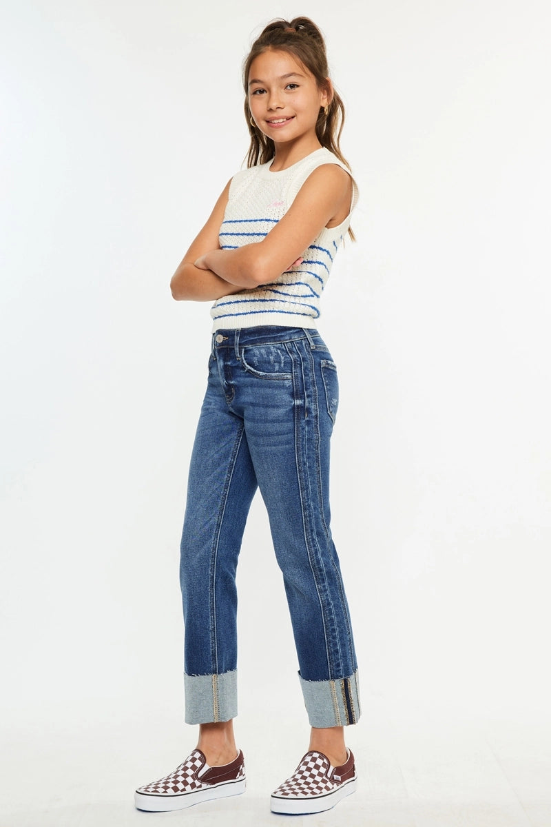 Mid Rise Crop Cuff Jean