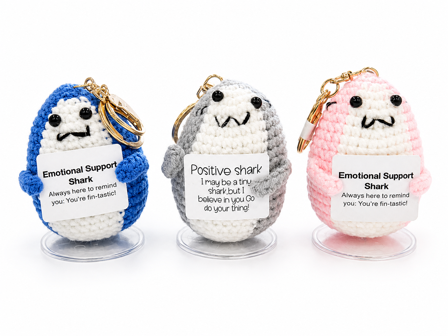 Positive Message Crochet Keyring