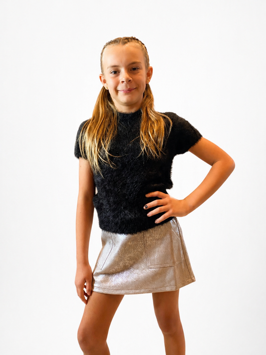 Shimmer Faux Leather Skirt