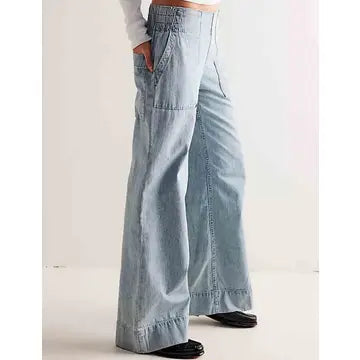 Wide Leg Denim Pants