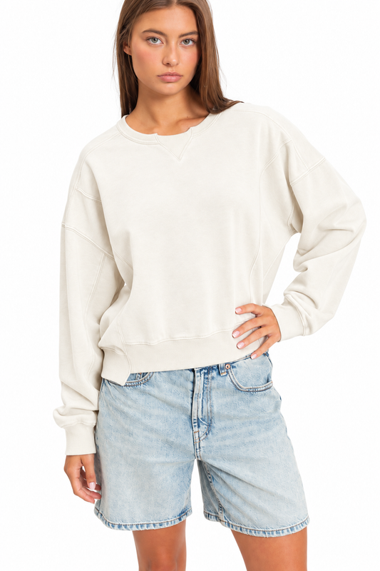 Acid Wash Crew Neck